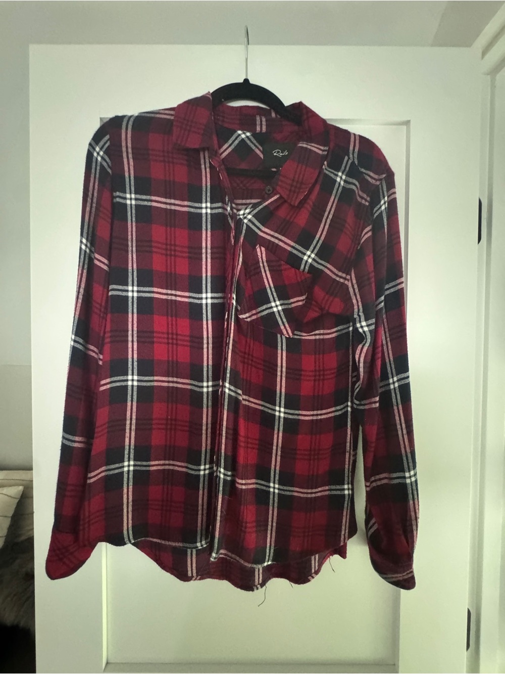 Rails Red Plaid Button-Down Shirt with Black & White Accents